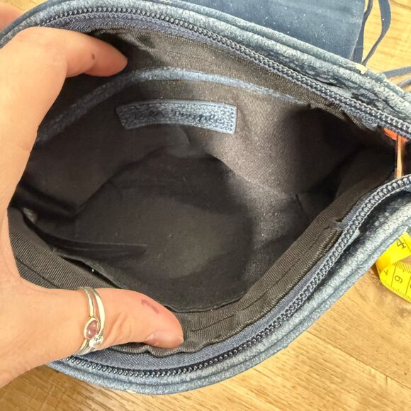 Free People Blue Faux Leather Fringe Bag Festival Bohemian - Picture 7 of 9